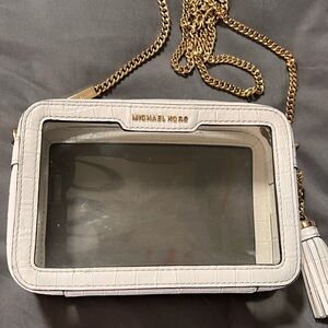 Michael Kors clear and white crossbody bag
